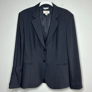 Talbots Gray Italian Wool Stretch Suit Jacket Blazer Size 8 Professional Office